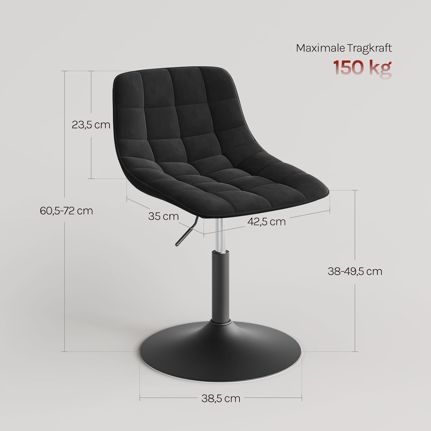 Detalle de WOLTU Schminktisch Stuhl Hocker 38–49,5 cm