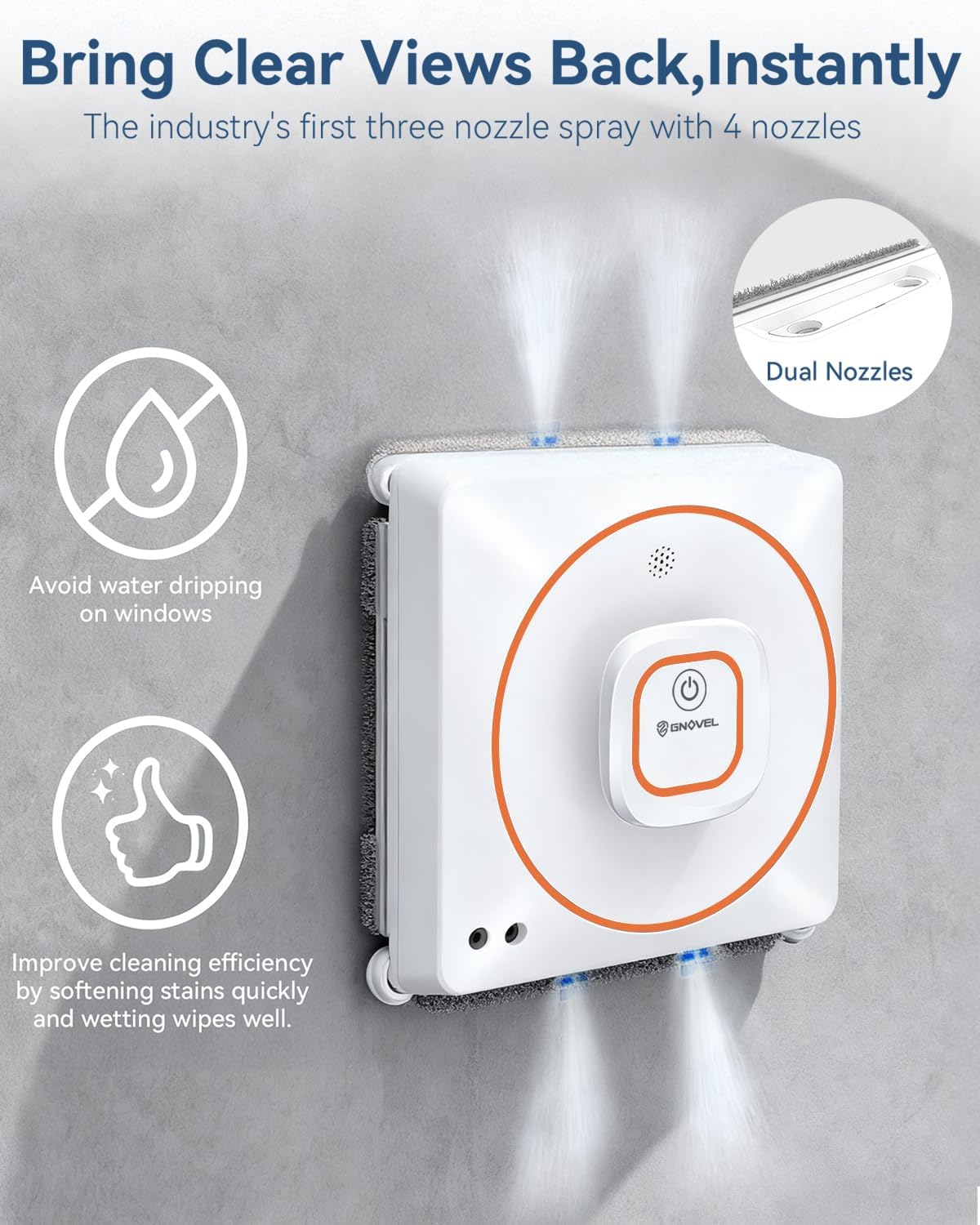 Thumbnail 6 de GNOVEL Window Cleaning Robot with 8000Pa suction and remote control