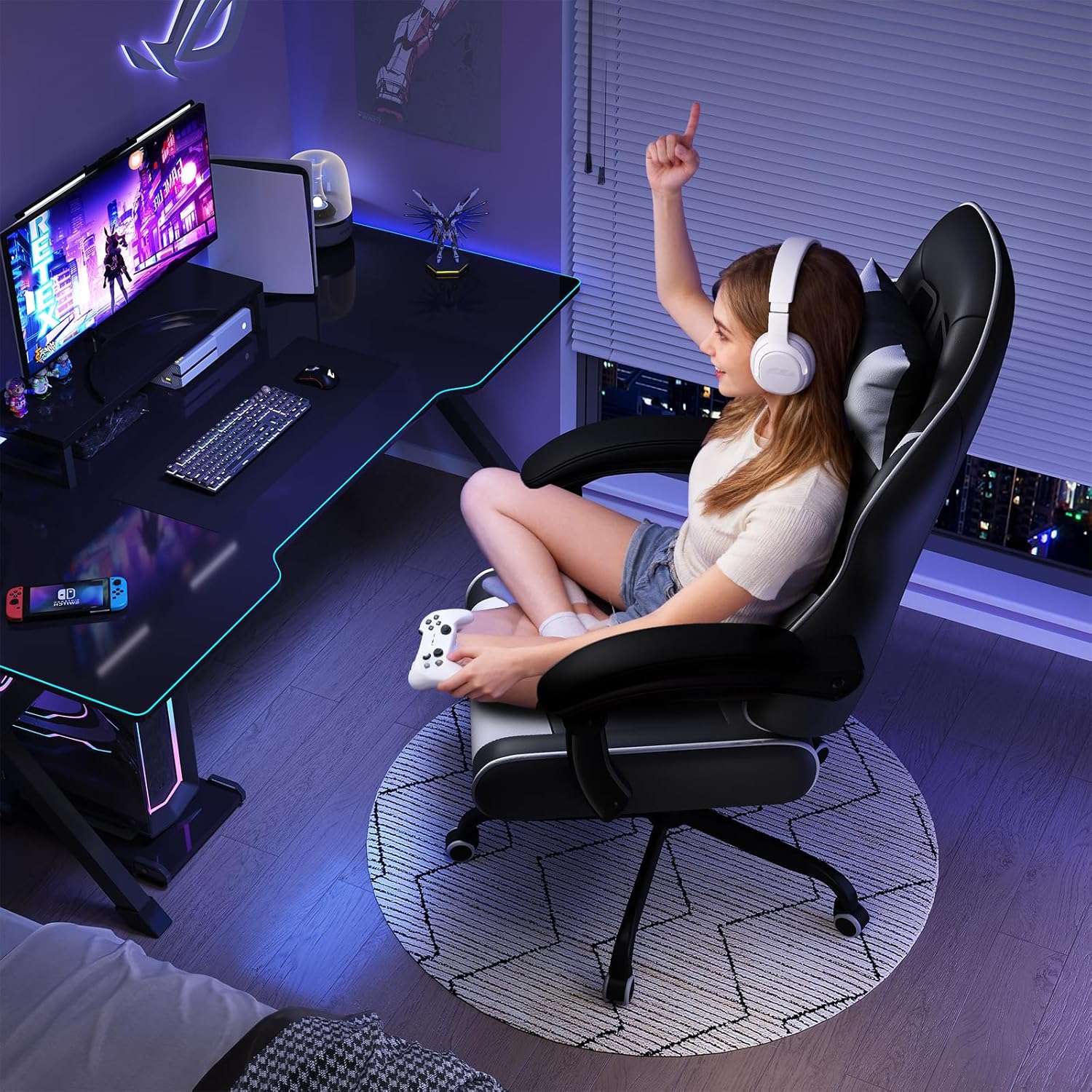 Thumbnail 1 de JUMMICO Gaming Stuhl 50 cm Sitzbreite