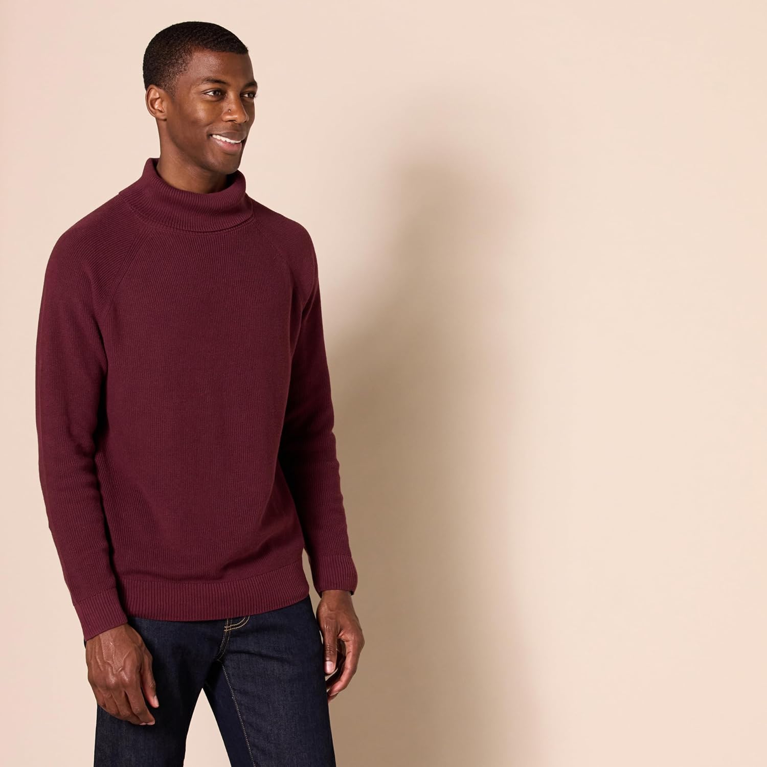 Thumbnail 1 de Amazon Essentials Men's 100% Cotton Rib Knit Turtleneck Jumper