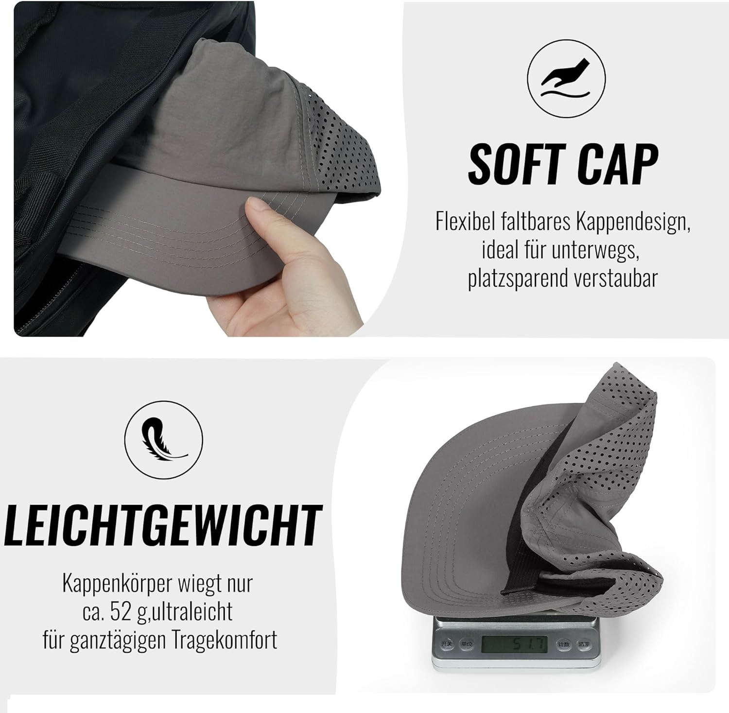 Thumbnail 5 de CLAPE Mesh Baseball Cap – atmungsaktive, schnell trocknende 5-Panel Kappe für Sommer, Outdoor und Sport