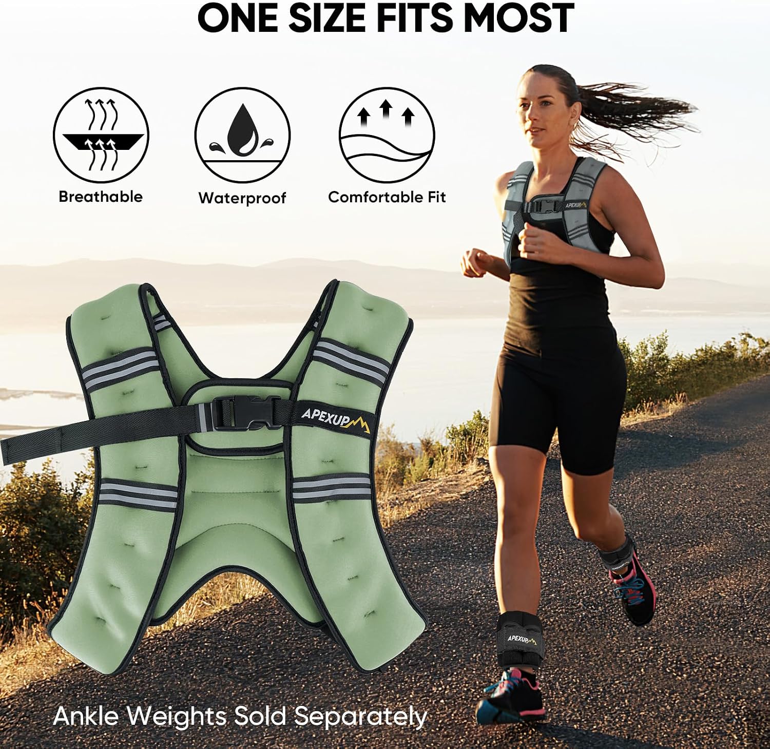 Detalle de APEXUP Weighted Vest for Men and Women: Comfortable, Adjustable Resistance for Workouts