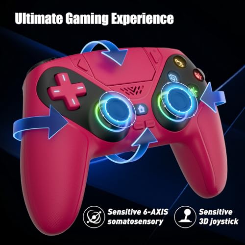 Detalle de Nonbliep RGB Wireless Controller für PS5/Slim/Pro/PC – Back Paddles, Turbo, Makro, Lautsprecher, Dual Vibration & 3,5-mm Audio