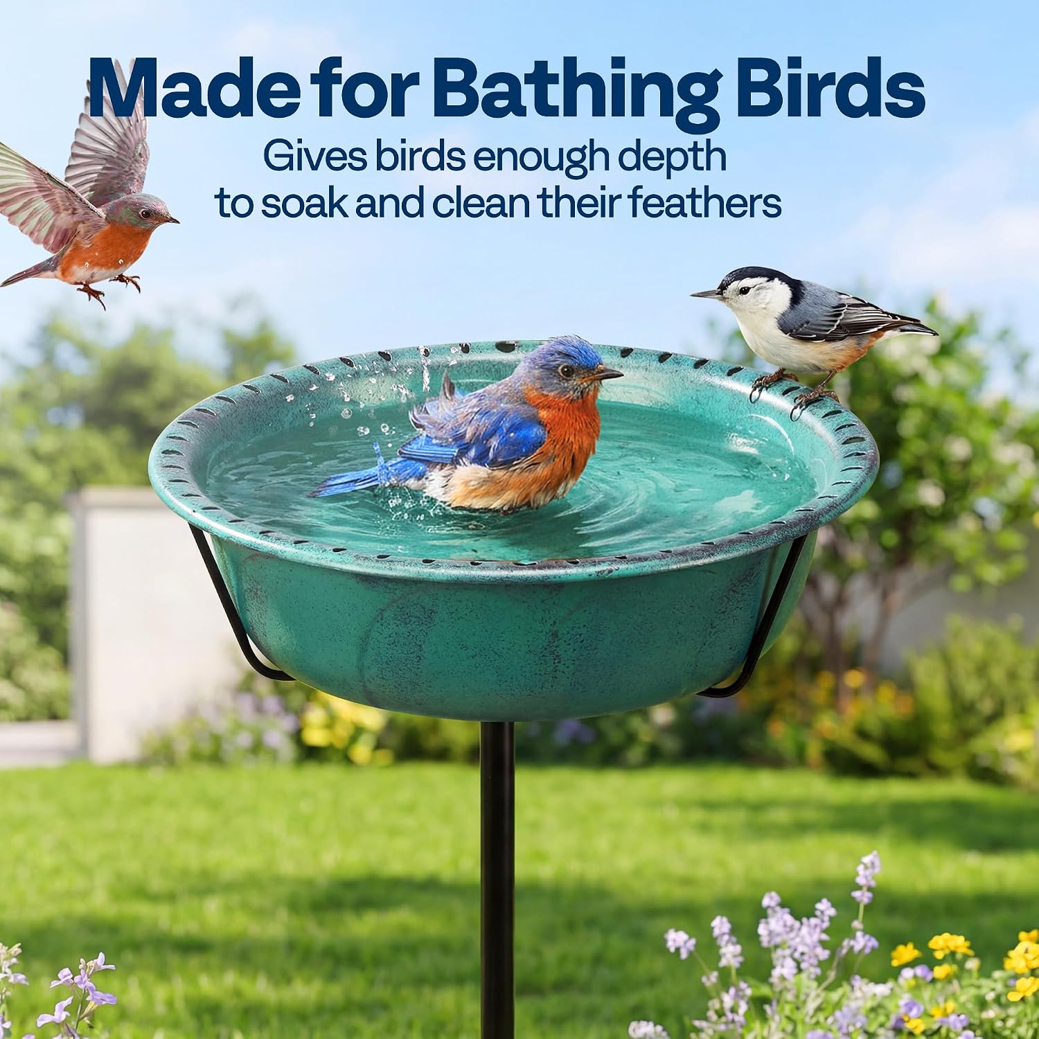 Detalle de VIVOHOME Bird Bath 13-Inch Bowl