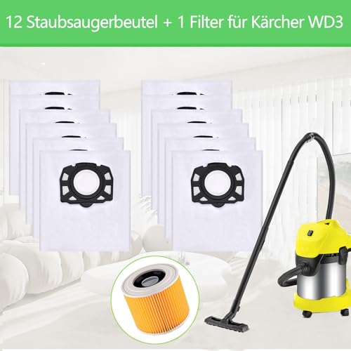Thumbnail 7 de Awinker 12 Staubsaugerbeutel + 1 Filter für Kärcher WD3/WD2 – Ersatzteile