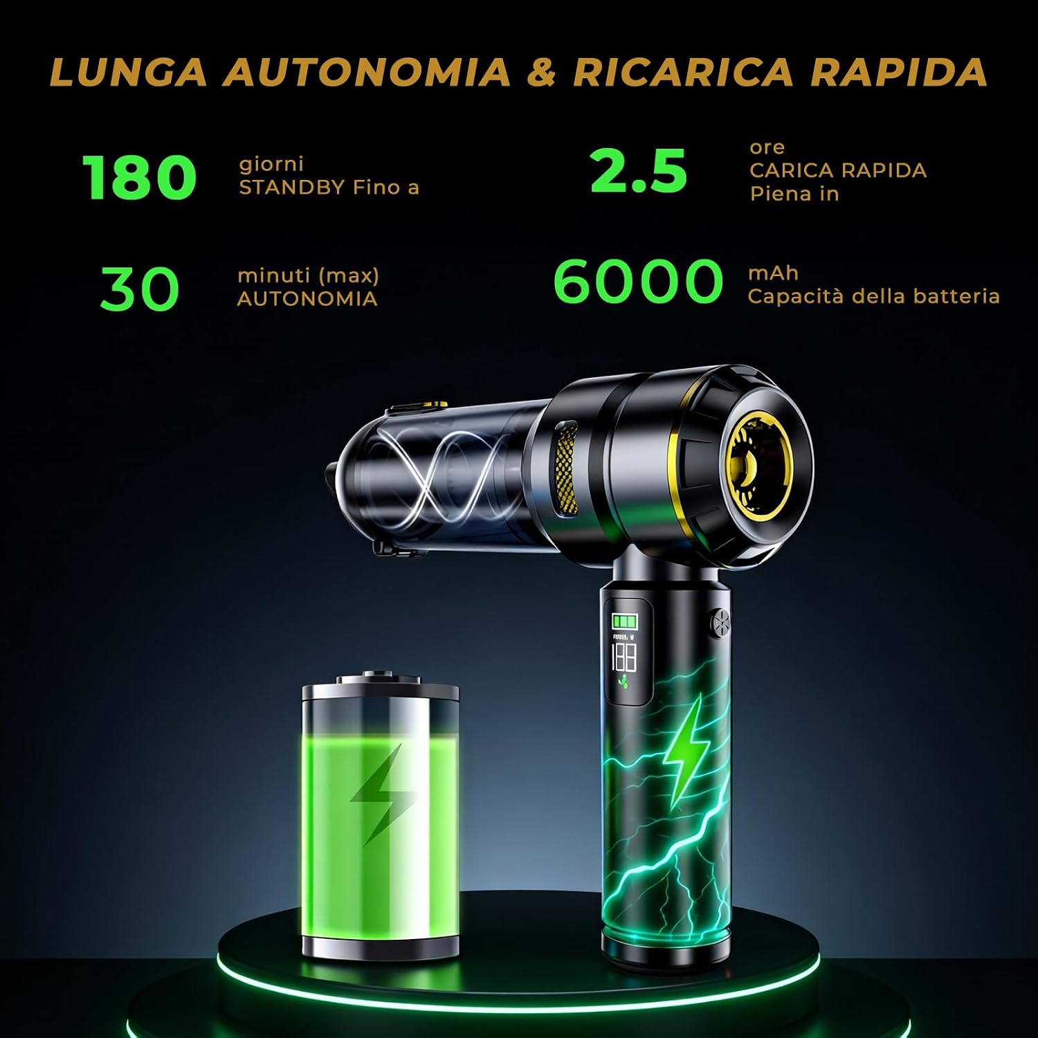 Thumbnail 5 de HOVIN Aspirabriciole Senza Fili 24000Pa:Compacto, Potente e 3-in-1 per Casa Auto Cucina