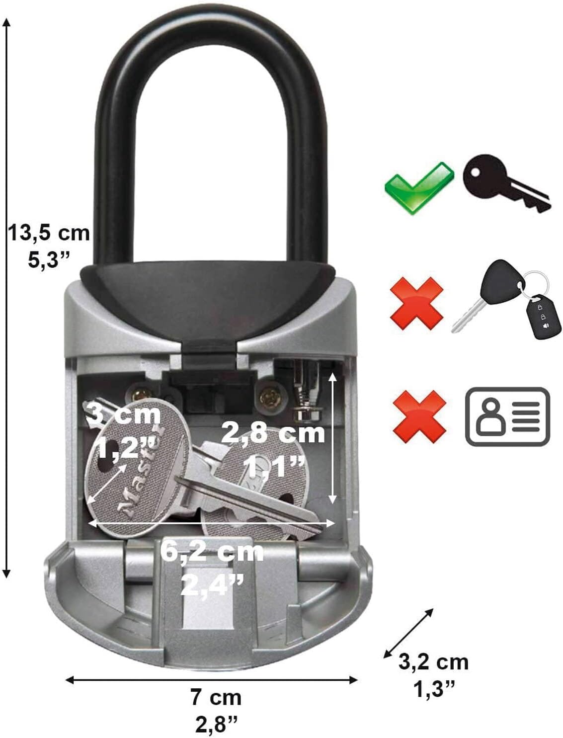 Detalle de Master Lock 5406EURD caja fuerte llaves XS