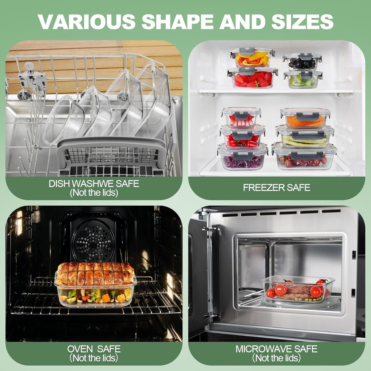Thumbnail 4 de Skroam 12-pack glass food storage containers 🍱