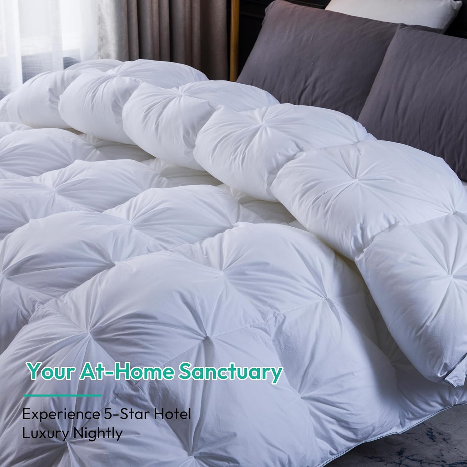 Detalle de Three Geese King Size Duvet 7.5 Tog – Goose Feather Down with Organic Cotton Cover