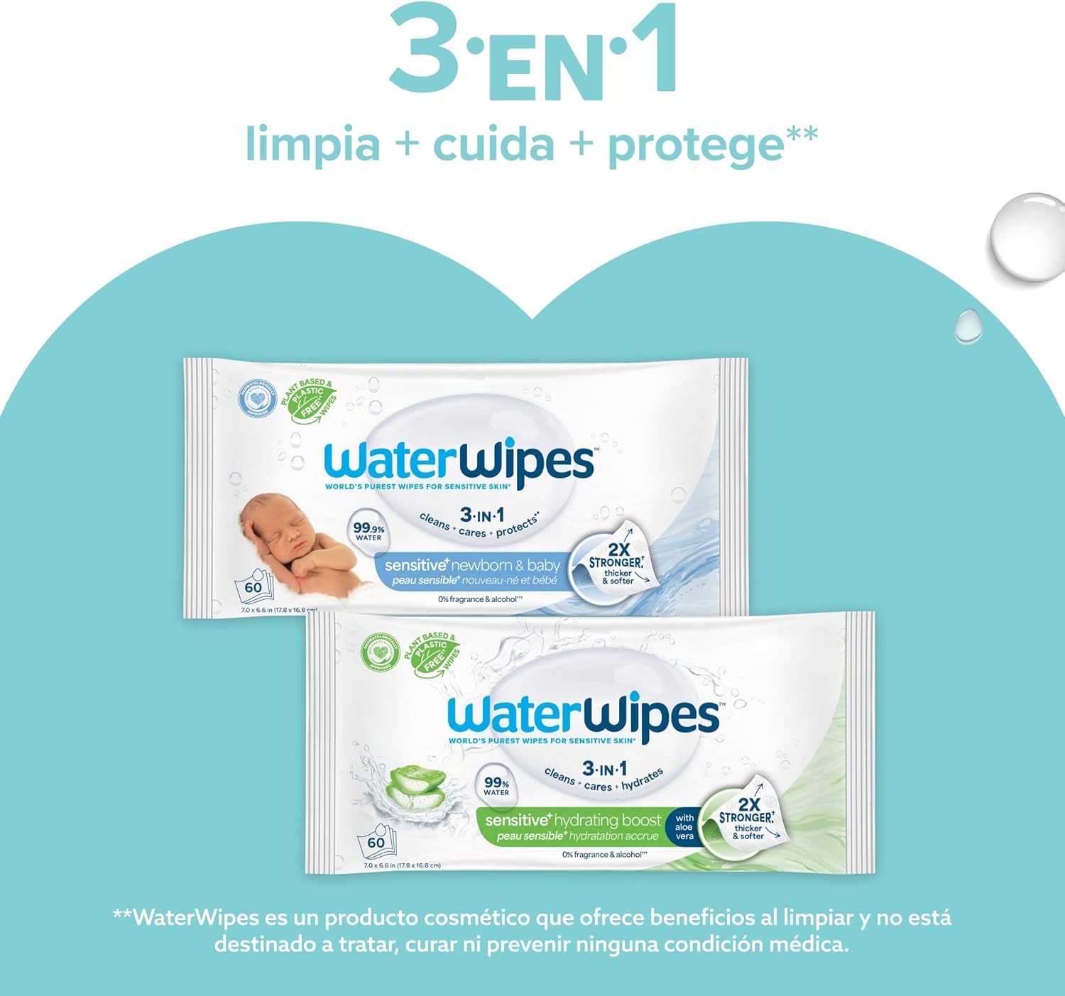 Thumbnail 5 de WaterWipes Sensitive+ On The Go Wipes 100 uds