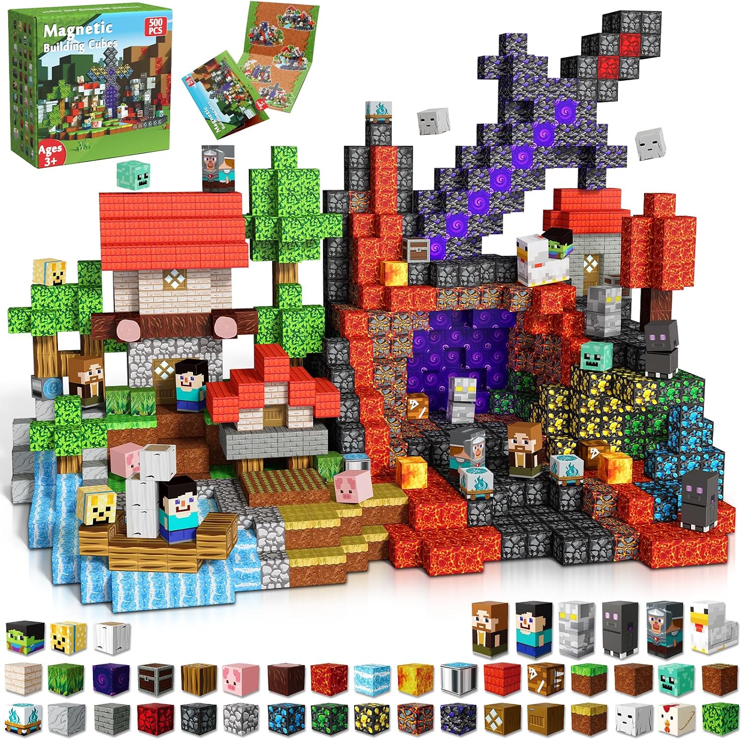 Detalle de 500 PCS Magnetic Blocks for Kids 🧩