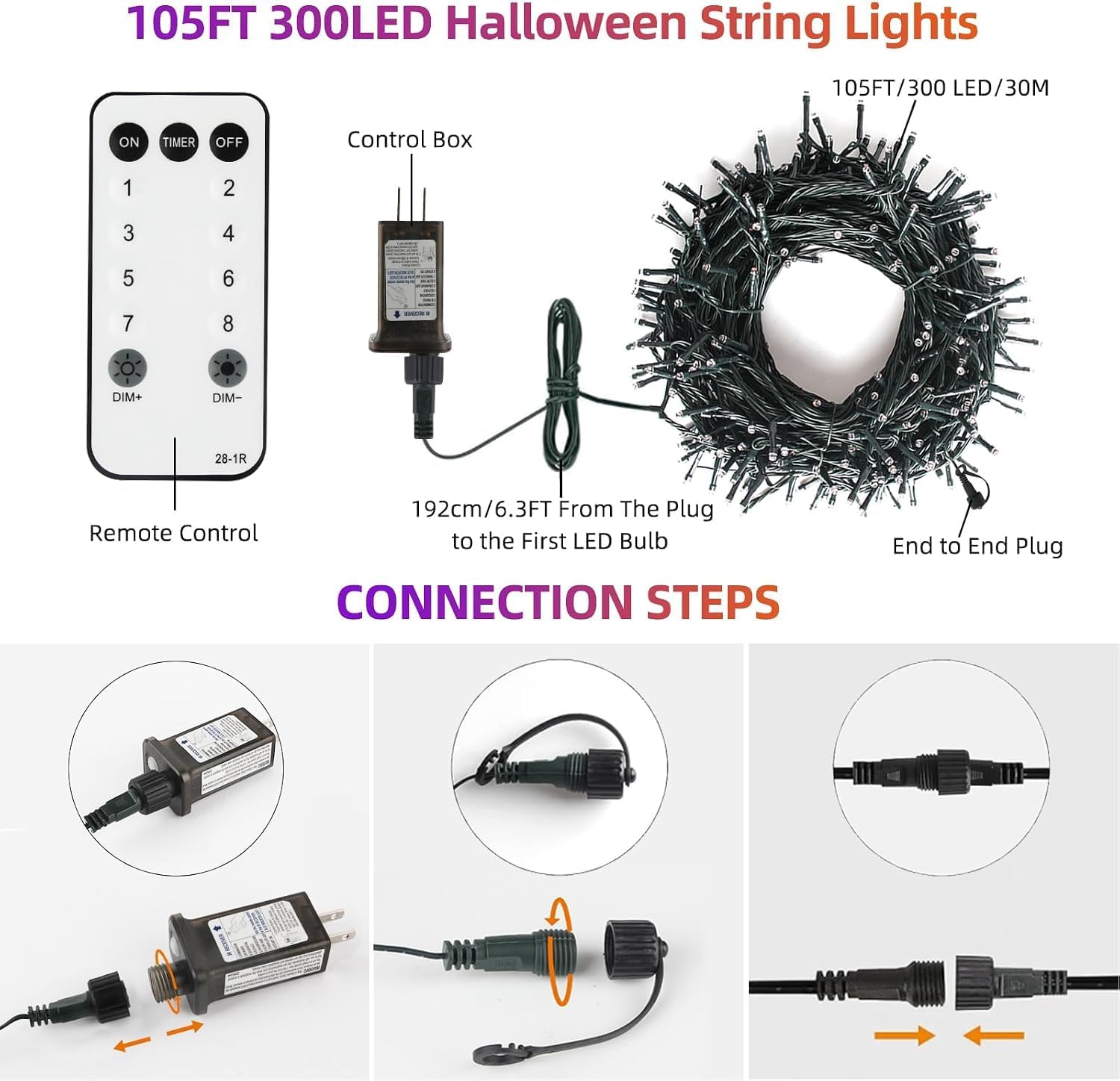 Thumbnail 3 de VTECHOLOG Halloween String Lights, 300 LEDs