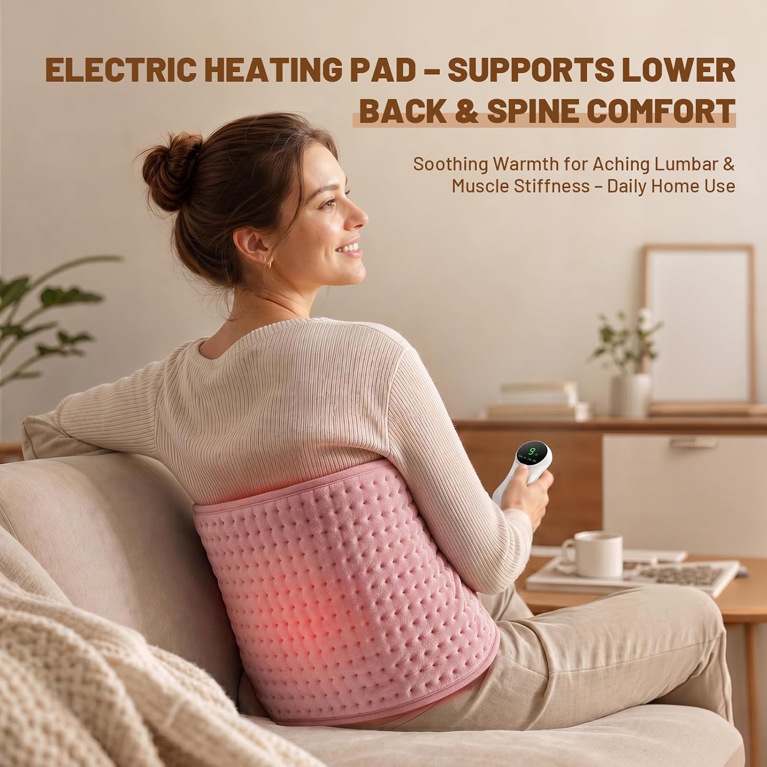 Detalle 2 de Bistee TK-HP6030 Heating Pad, 24 x 12 in, 9 heat settings and 4 timers