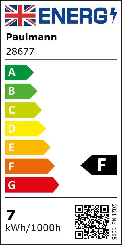 Detalle de Paulmann 28677 żarówka LED G95 E27, czarny chrom, 2700 K, ściemniana