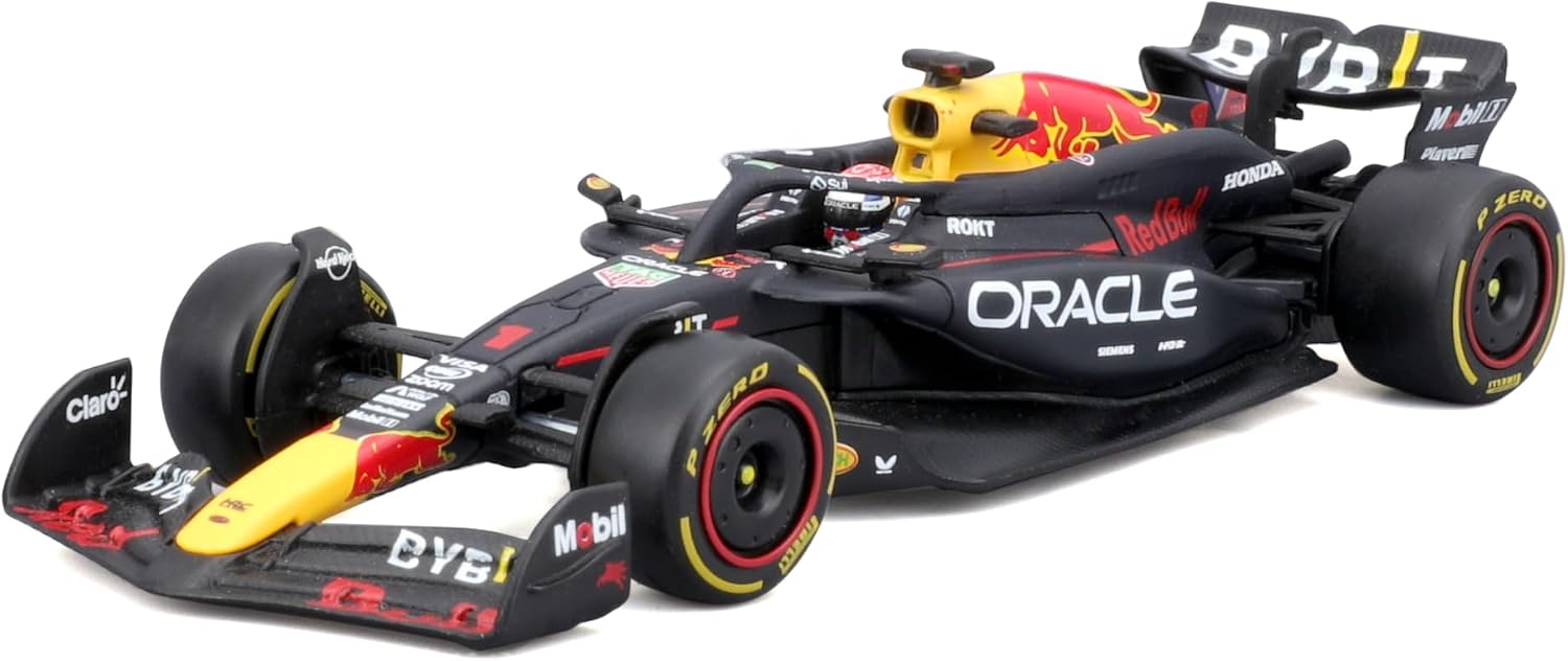 BBURAGO F1 Red Bull Racing RB20 n°1 Verstappen – Échelle 1:43, livrée officielle, casque et présentoir
