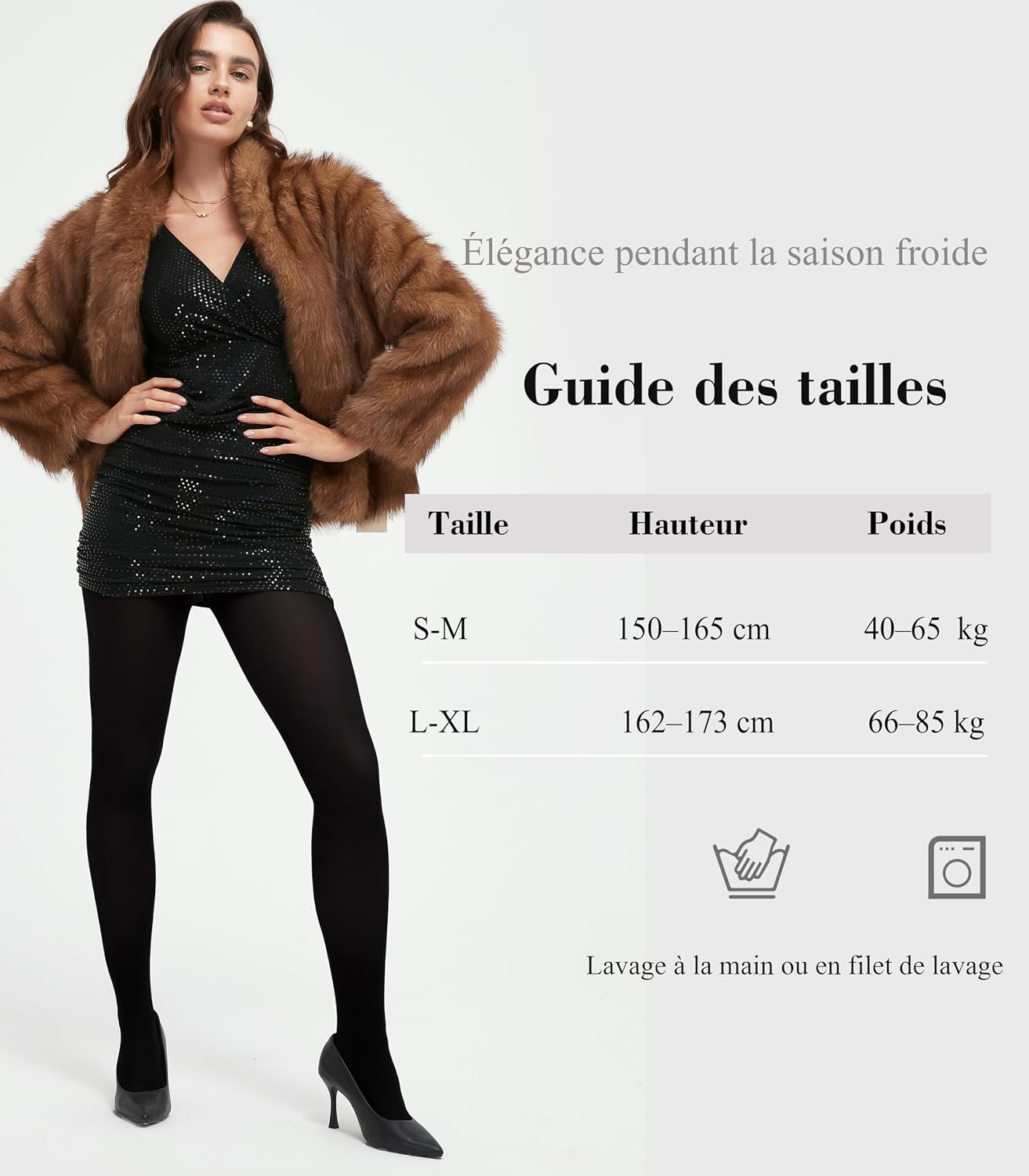 Detalle de Seidiva Collant Polaire Femme Hiver Chaud — Collant Thermique Taille Haute