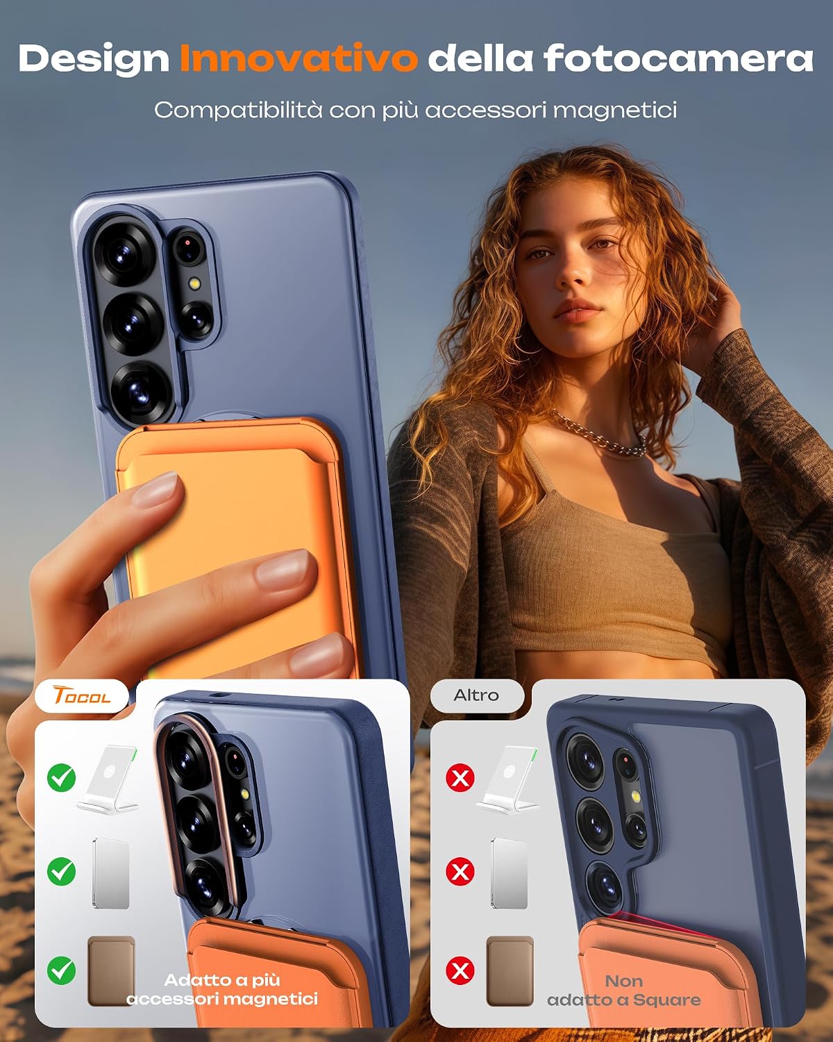 Detalle de TOCOL Galaxy S26 Ultra cover con MagSafe