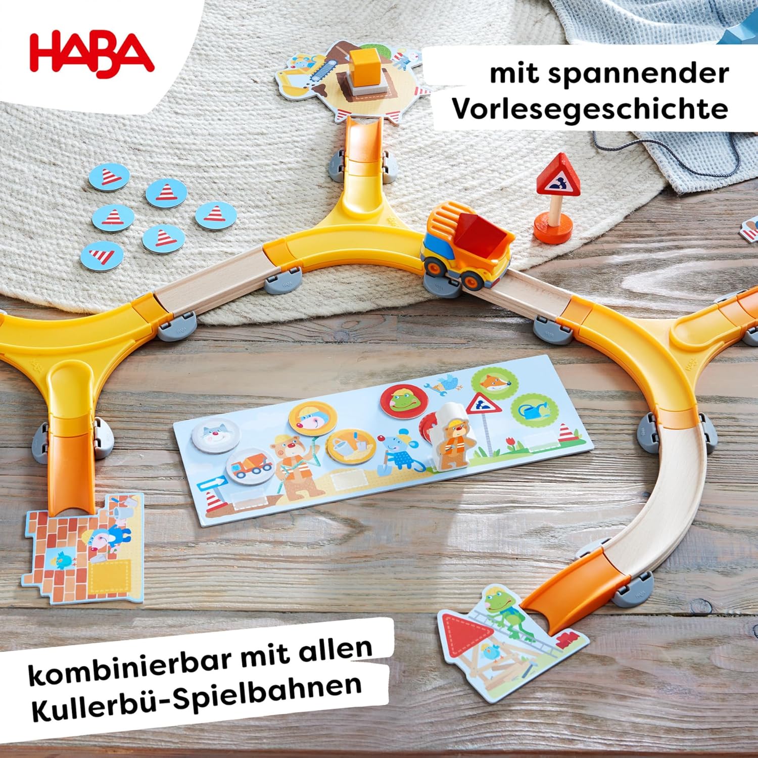 Detalle de HABA Meine ersten Spiele – Baustelle: Zuordnungs- und Memospiel ab 2 Jahren (mit Kullerbü-Muldenkipper) 1305211001