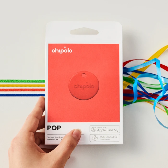 Thumbnail 5 de Chipolo POP Rot Bluetooth-Tracker für Schlüssel, Geldbörse & Tasche (mit App „Wo ist?“/„Mein Gerät finden“)