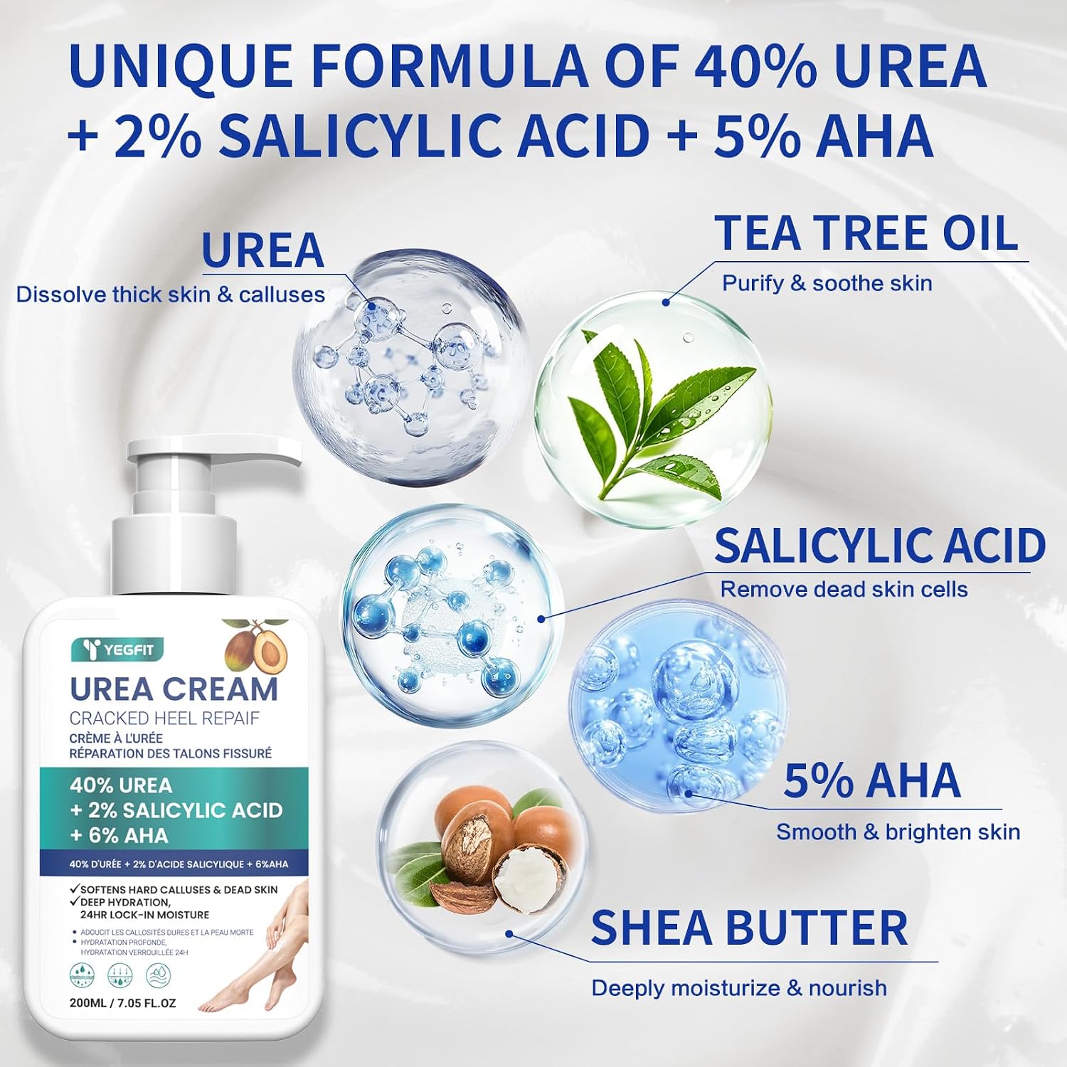 Detalle de Yegfit Urea Foot Cream, 200 mL