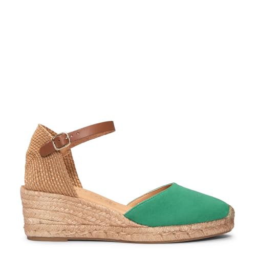 Detalle de MiMaO Espadrilles à Talon compensé Vert EU 36 — Confort et élégance made in Espagne