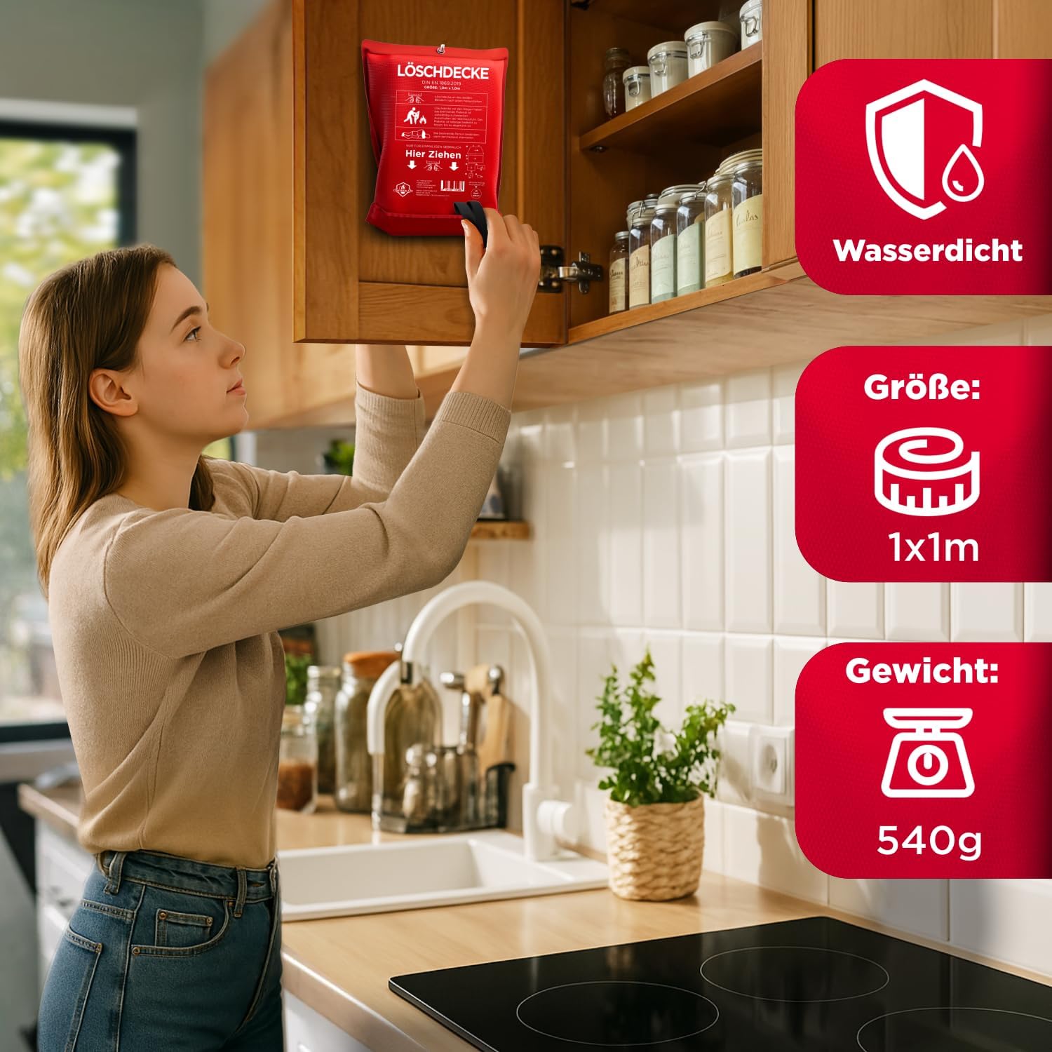 Thumbnail 6 de Contrablaze Feuerlöschdecke im 2er-Set (1x1 m) – Brandschutzdecke für Küche, Haushalt & Auto, EN-zertifiziert