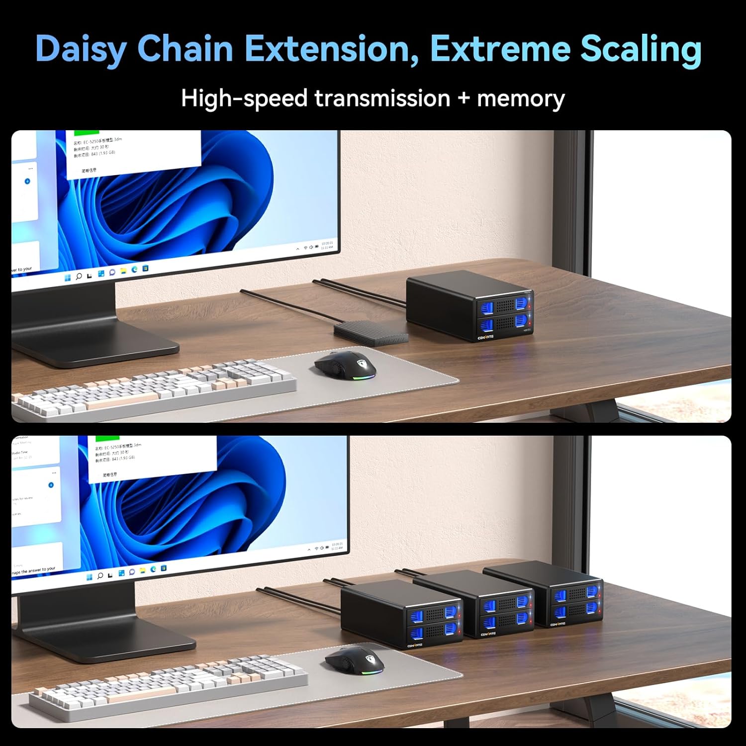 Thumbnail 4 de 2-Schacht USB 3.0 Festplattengehäuse für 2.5/3.5" SATA HDD/SSD mit Lüfter & Hot Swap (USB A/C 3.0)