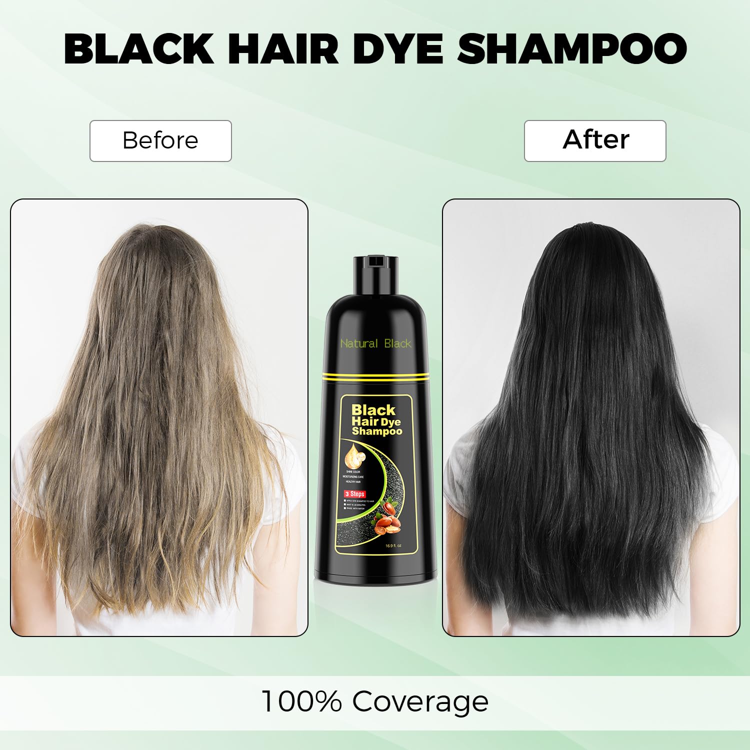 Detalle 2 de KAISASA Black Hair Dye Shampoo 16.9 fl.oz