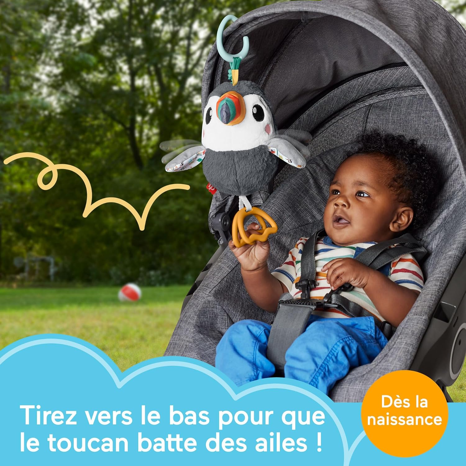 Thumbnail 2 de Fisher-Price Toucan à agiter partout (HNX66) – jouet en peluche sensoriel dès la naissance