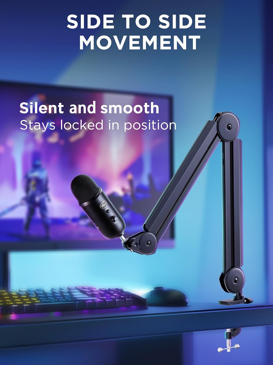 Detalle 2 de InnoGear Mic Boom Arm Microphone Stand with Cable Management Channels