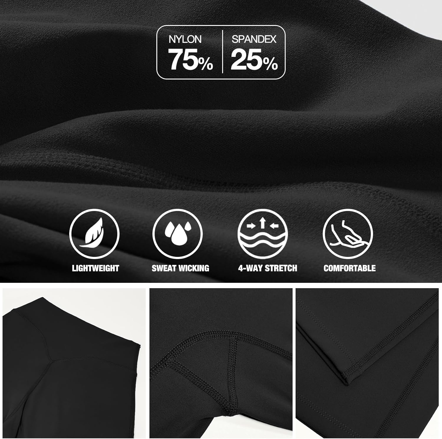 Detalle 2 de JGS1996 Wide Leg Yoga Pants Bottoms: High-Waist, Non-See-Through & Bum-Enhancing Workout Leggings