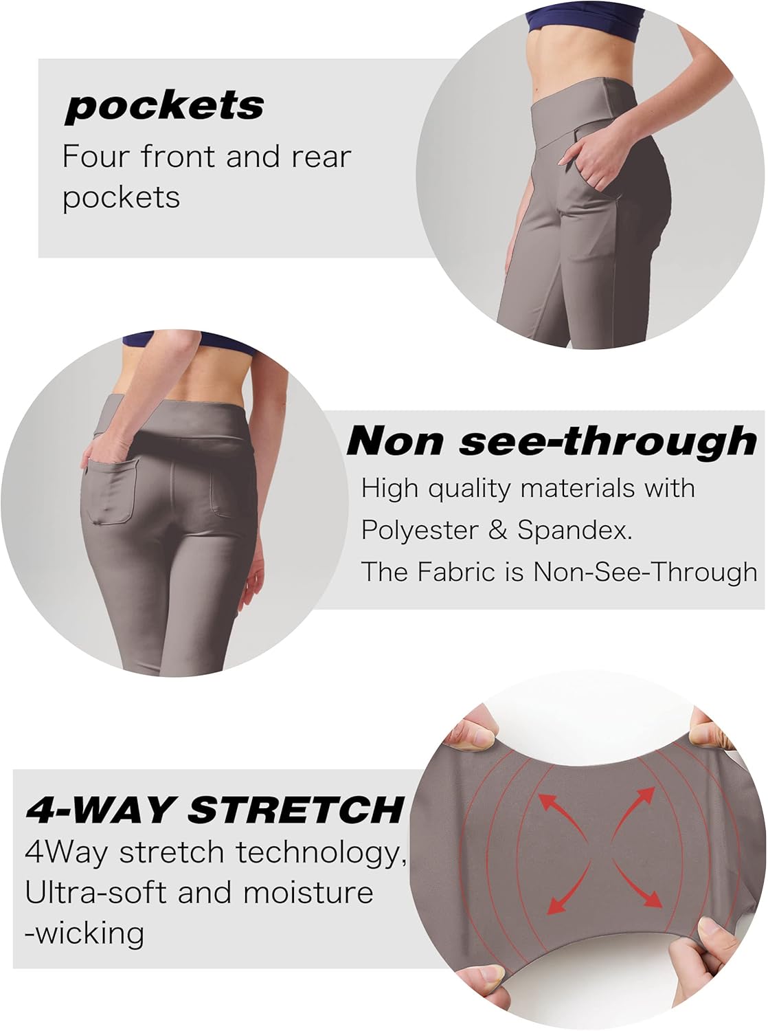 Thumbnail 4 de LaiEr women’s yoga pants with 4 pockets, high-waist tummy control & 4-way stretch flare