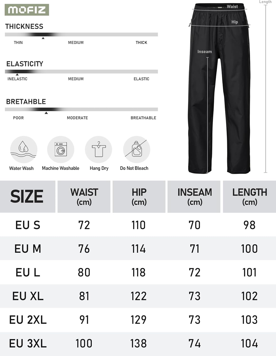 Thumbnail 6 de MoFiz Pantalon Imperméable Femme 5000mm 🌧