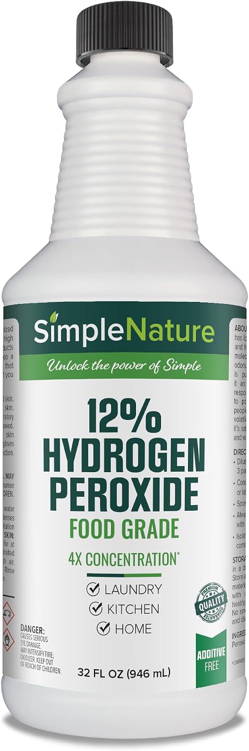 Detalle de SimpleNature 673184 12% Food-Grade Hydrogen Peroxide Cleaner, 32 fl oz