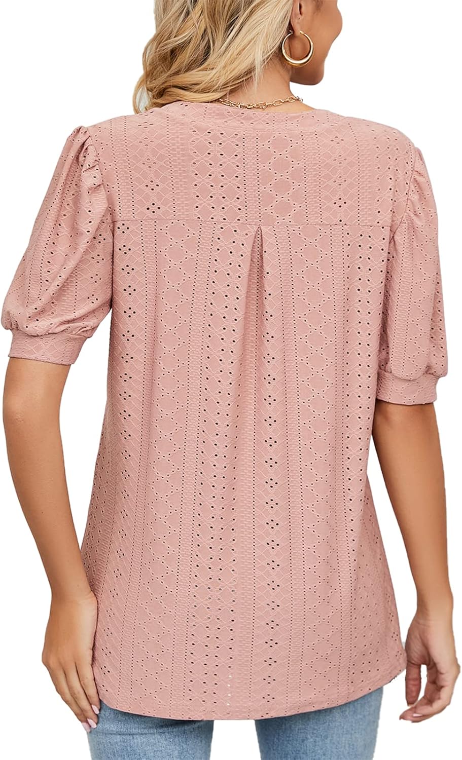 Thumbnail 1 de EDOTON Damen T-Shirt Kurzarm Bluse mit V-Ausschnitt – Lockeres Sommer-Top