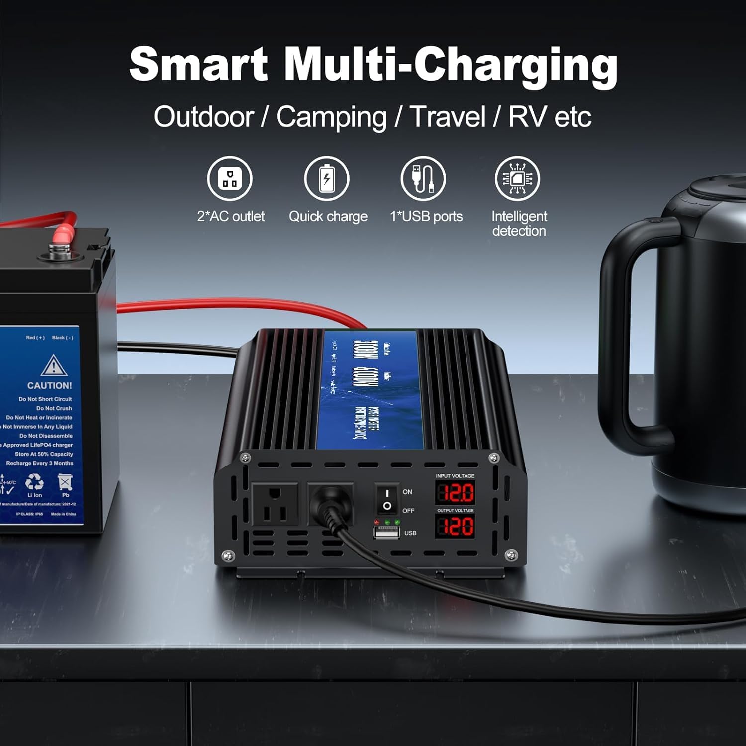 Thumbnail 5 de 3000W Power Inverter 12V to 120V
