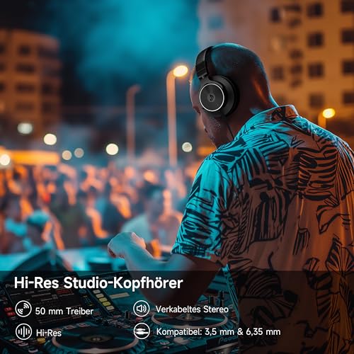 Thumbnail 4 de syndesmos Over Ear Kopfhörer mit Kabel – 50 mm Treiber, DJ/Studio Kopfhörer