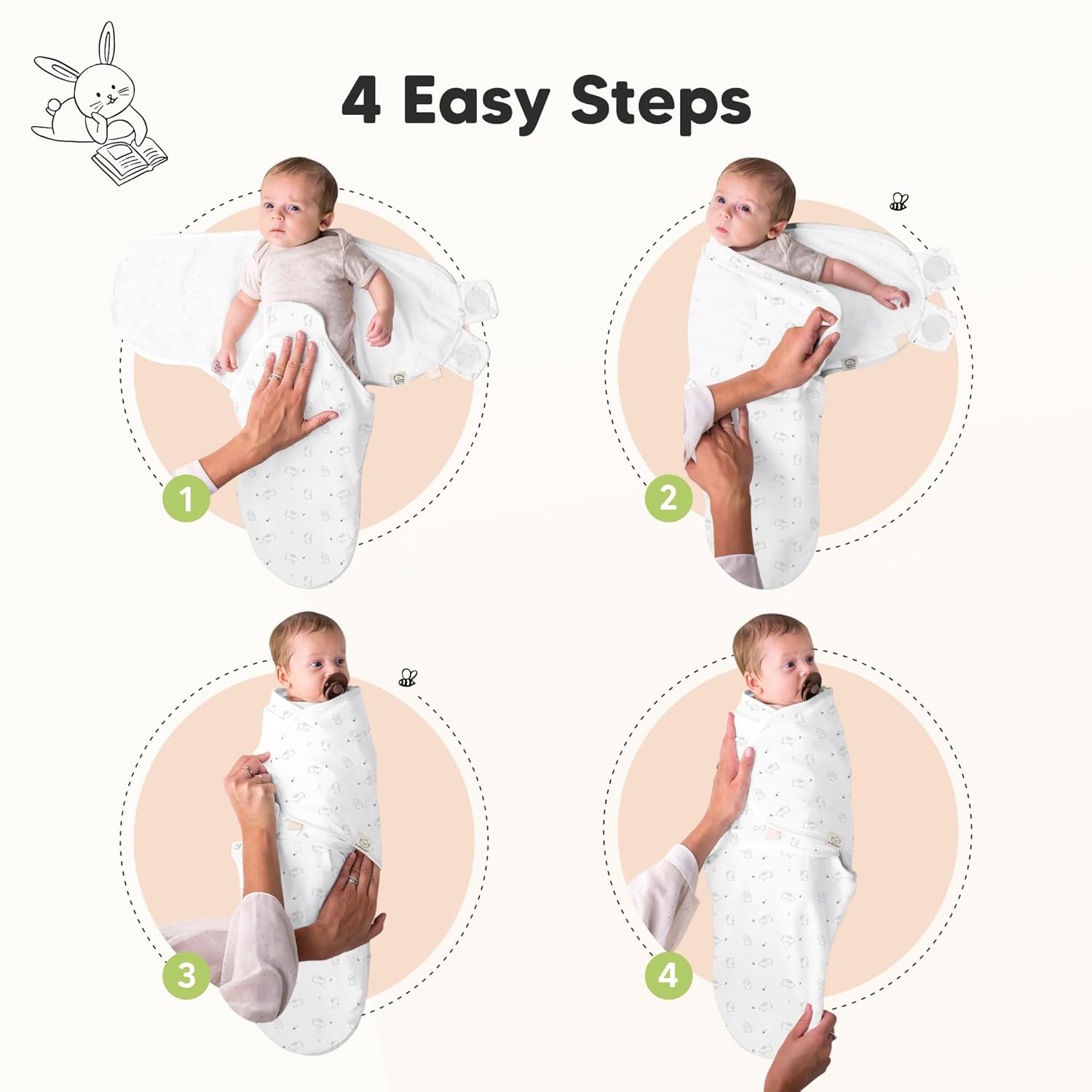 Thumbnail 2 de 3-Pack Organic Baby Swaddle 0-3M