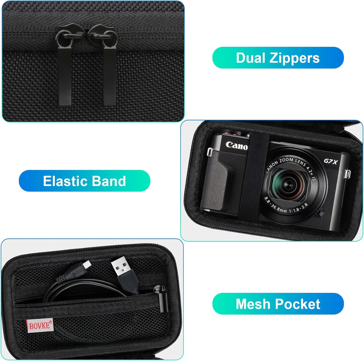 Detalle 2 de BOVKE Camera Case for Canon PowerShot G7 X Mark III