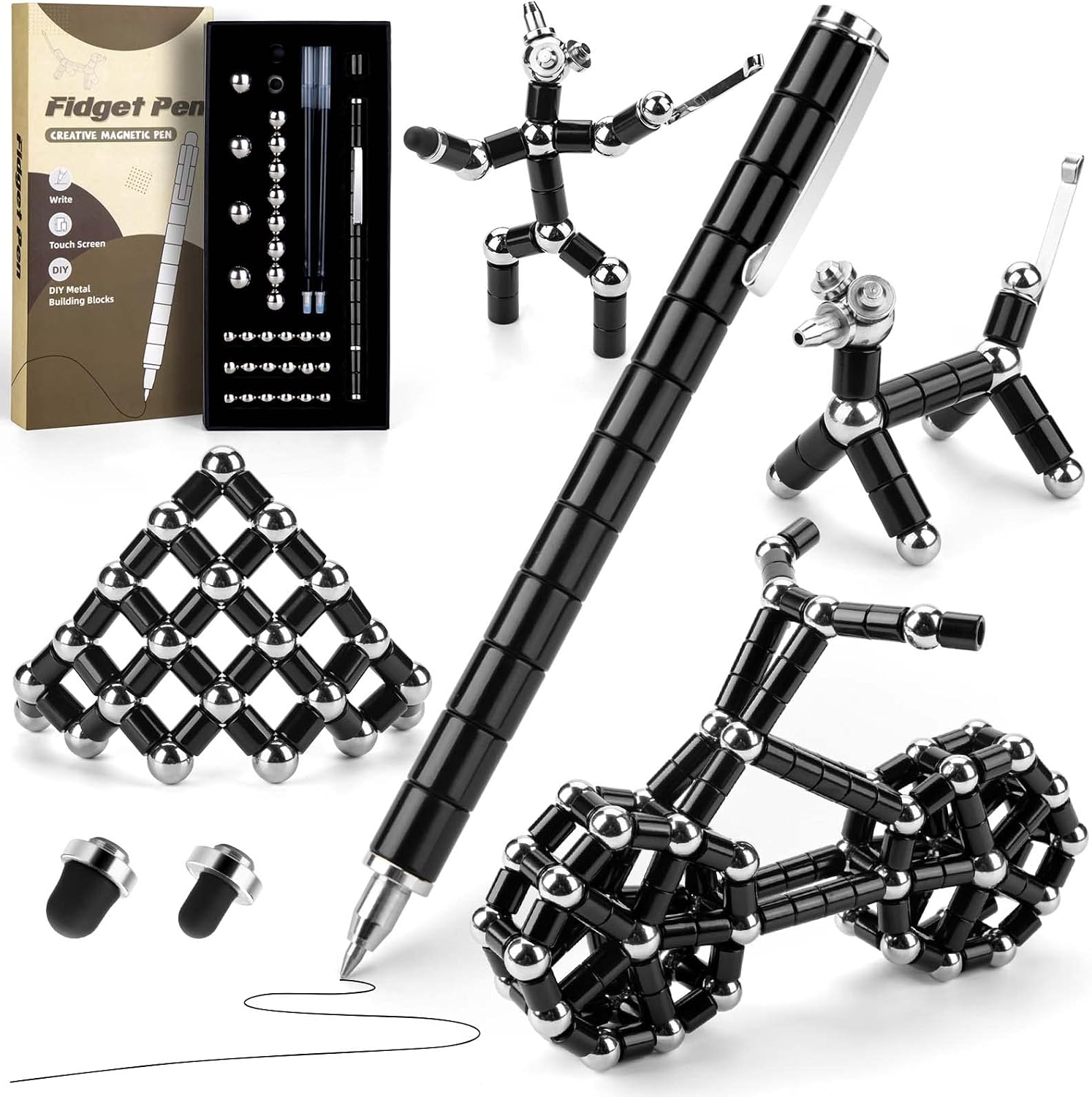 Detalle de Tigerhu Fidget Pen Magnetischer Kugelschreiber 14 Teile