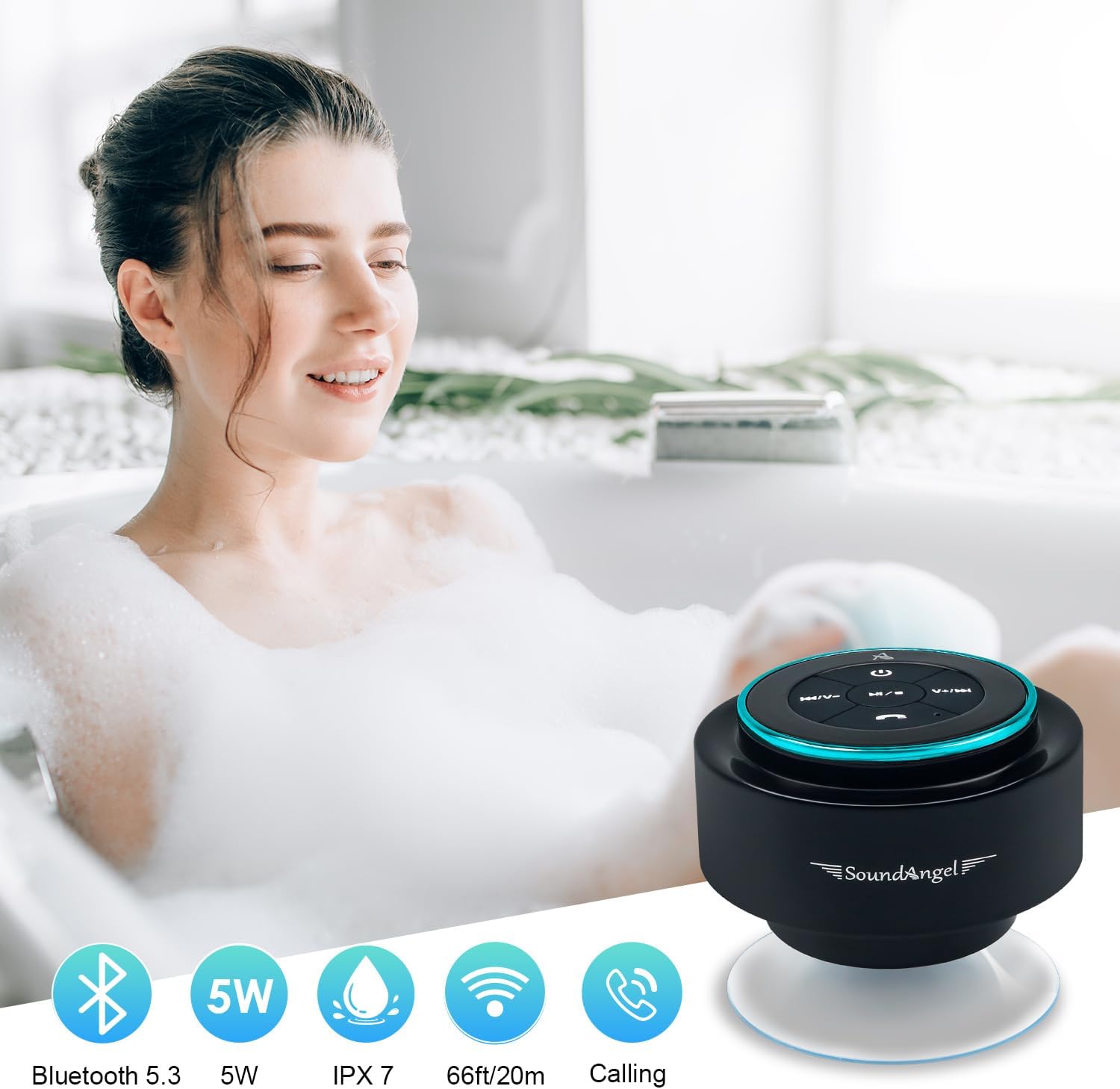 Thumbnail 4 de Xleader Pro Shower Speaker (Upgraded) – IPX7 Waterproof Bluetooth Speaker with 8W Sound and 15H Playtime