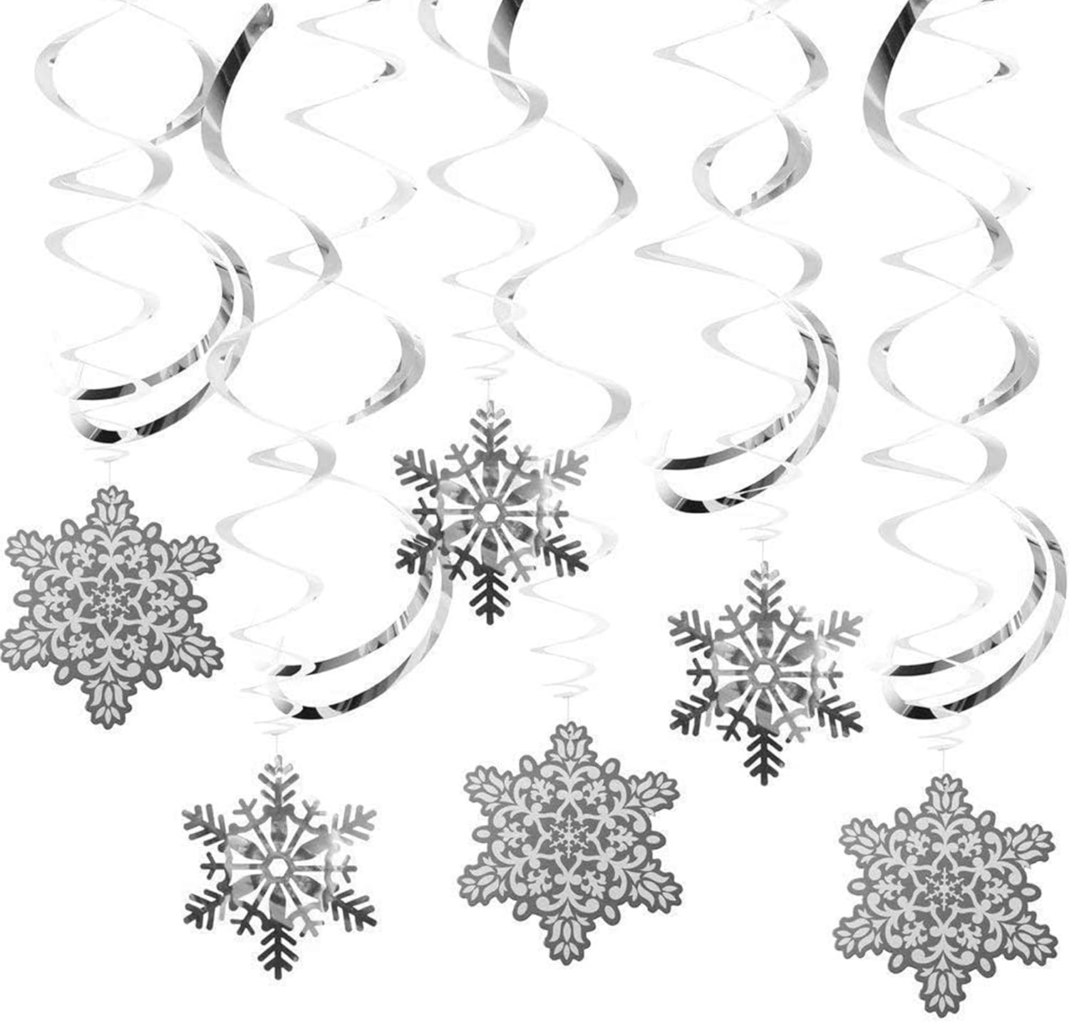 Thumbnail 2 de MVP DEC SWIRL SNOWFLAKE HANGIG: Deko-Spiralen mit Schneeflocken-Anhängern (30-teilig)