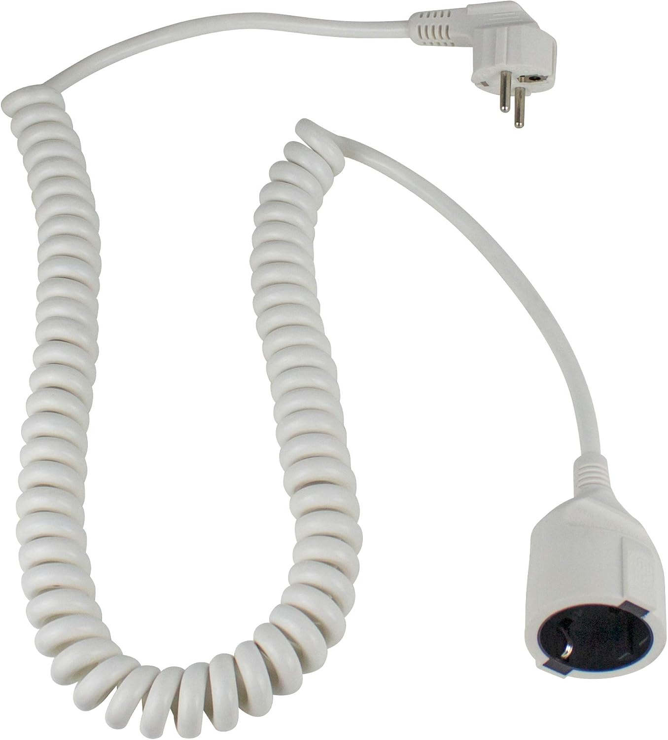 Detalle de as - Schwabe Spiralleitung: 2 m ausziehbar auf 4 m mit Schutzkontaktstecker und -kupplung, IP20, 230 V, 16 A, weiß (70426)