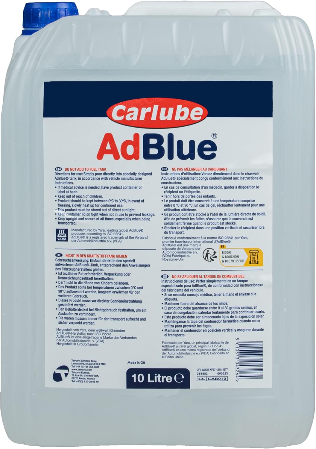 Thumbnail 2 de Carlube AdBlue avec Bec verseur, 10 L - AdBlue 32,5% pour systèmes SCR
