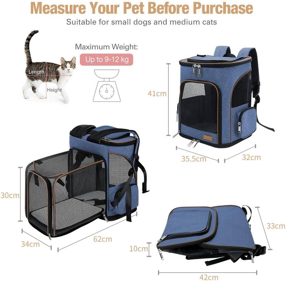 Thumbnail 1 de Lekesky Expandable Cat Carrier Backpack 11 kg