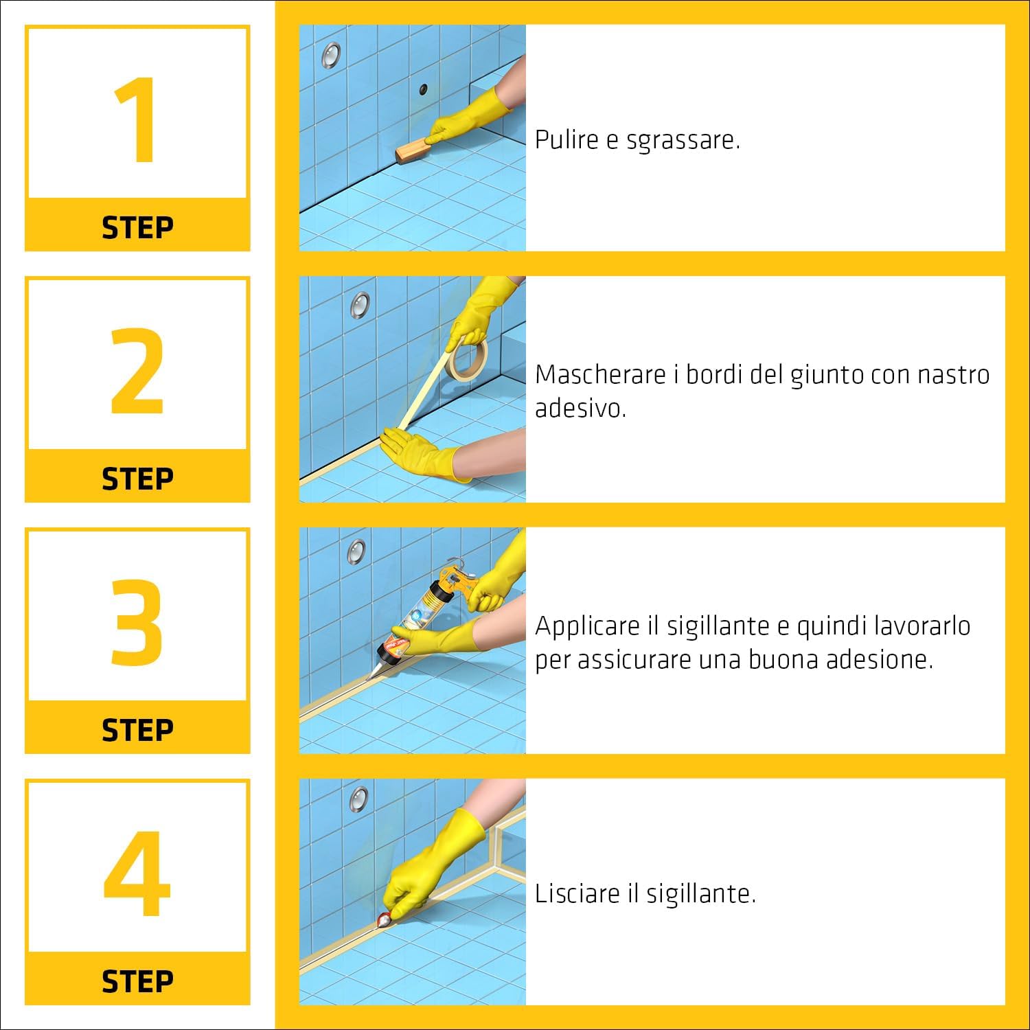 Detalle 2 de Sikasil Pool di SIKA – Silicone per piscine e zone umide, Bianco, 300 ml