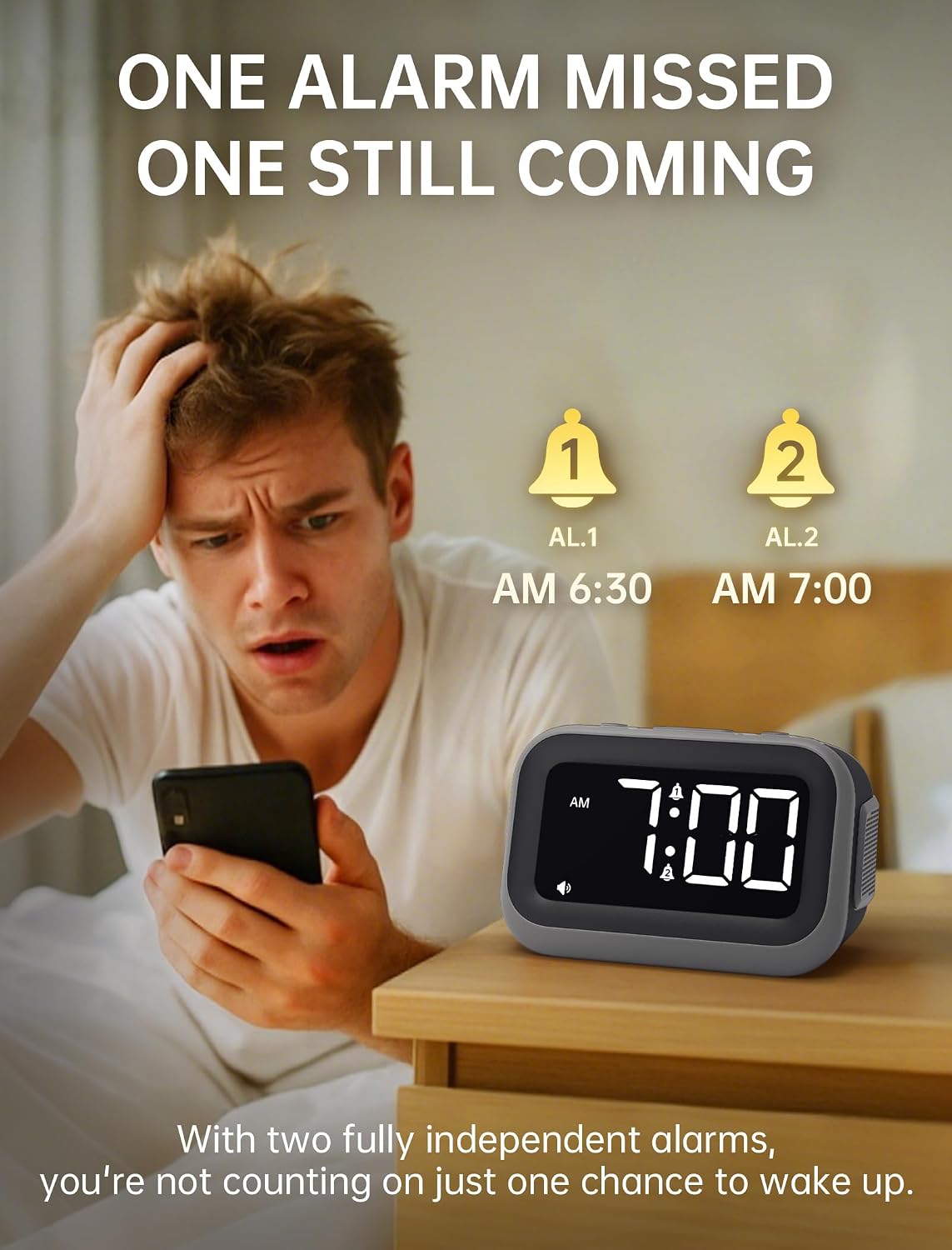 Thumbnail 2 de Acedeck Super Loud Alarm Clock 115 dB ⏰