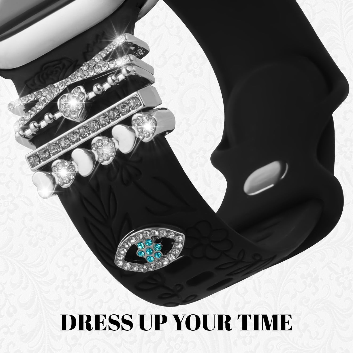 Thumbnail 2 de JJii Sung Designer Flower Engraved Strap with Charming Decoration for Apple Watch (women) – 38/40/41/42/44/45/46mm