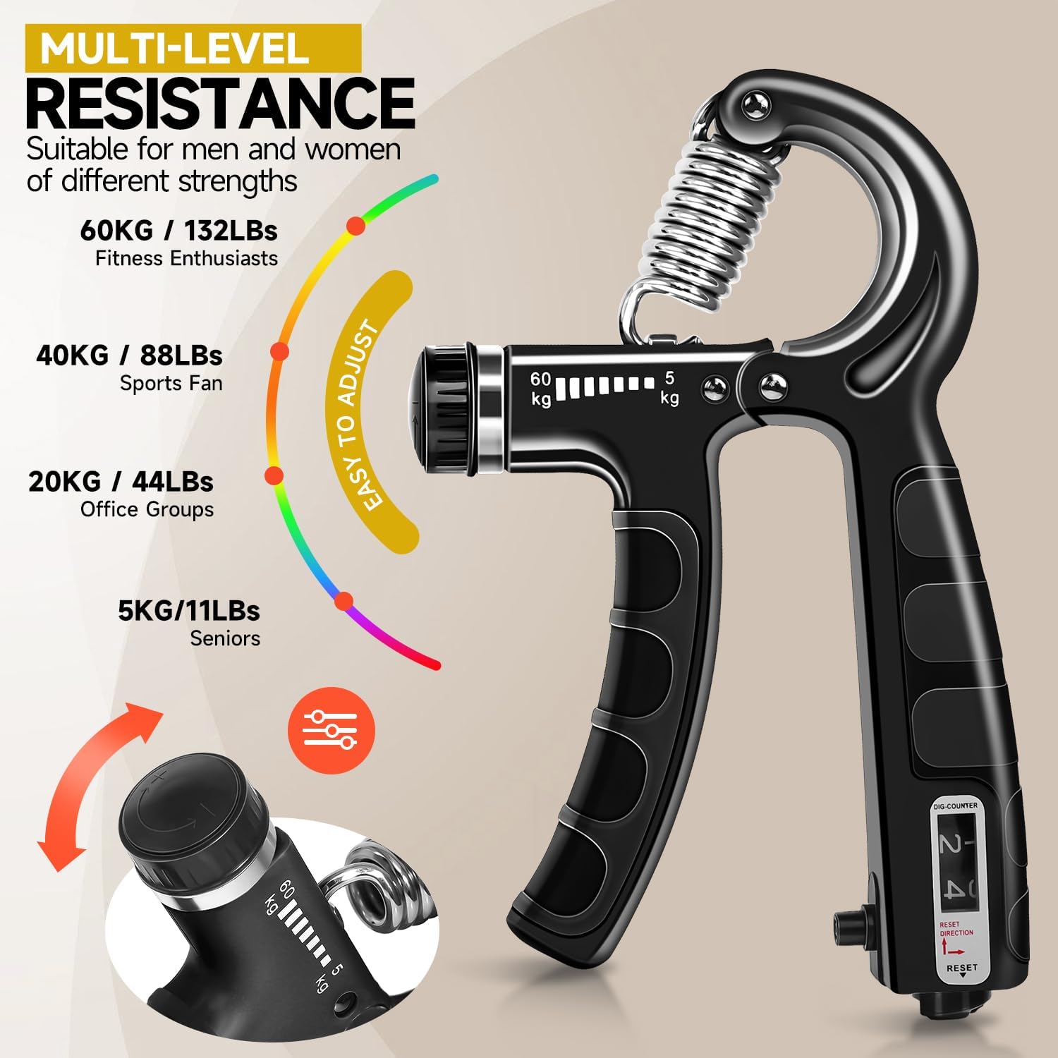 Thumbnail 2 de flintronic Hand Grip Strengthener Kit 60 kg