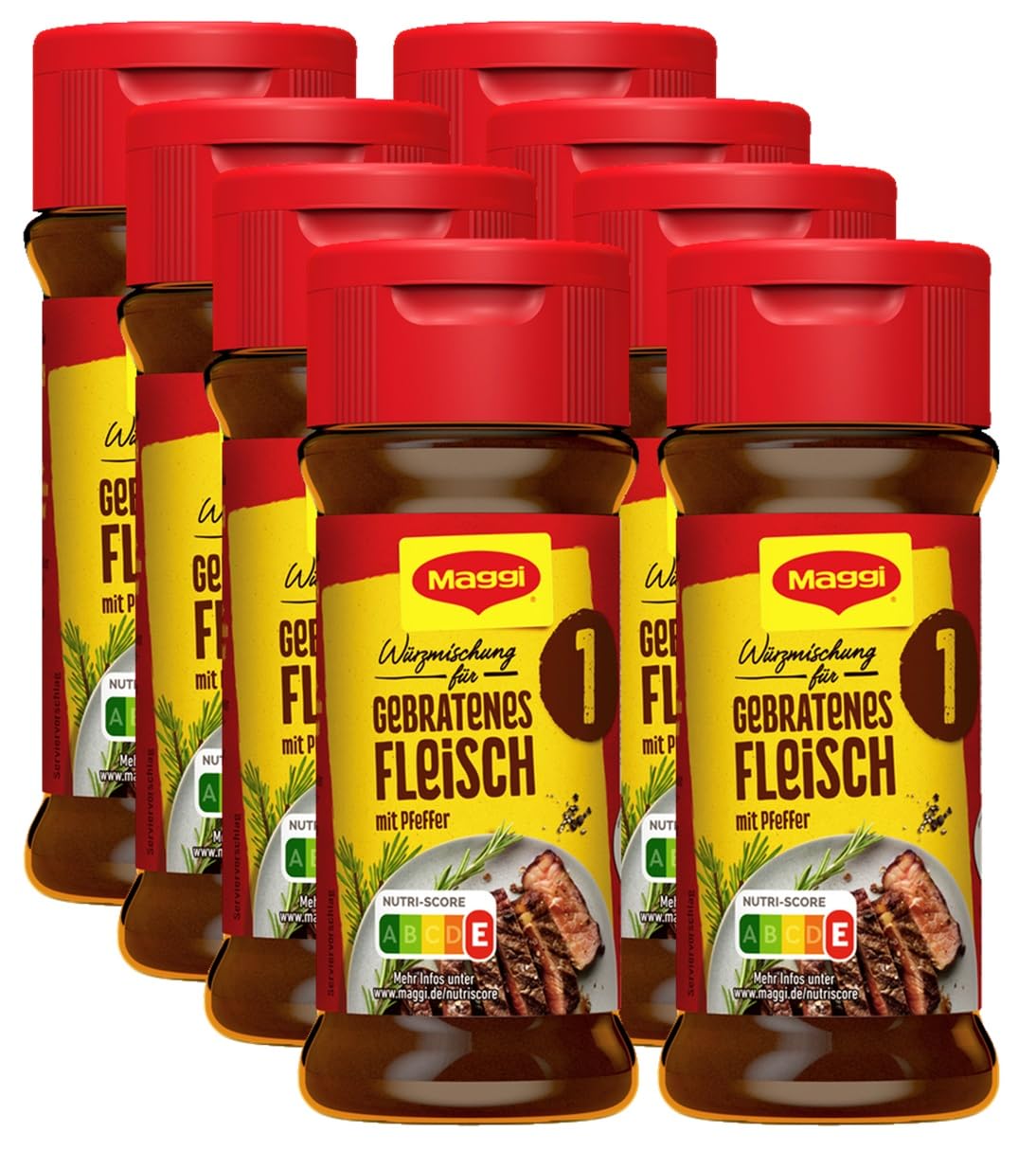 Detalle de MAGGI Würzmischung 1 für gebratenes Fleisch – 8er Pack (8 x 78 g) im Streuer